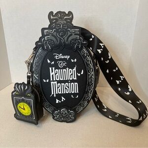 Disney Haunted Mansion Plaque Black and White Crossbody